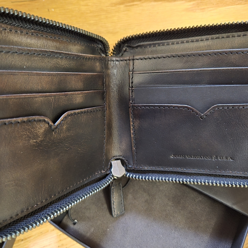 John Varvatos Dark Brown Leather Wallet